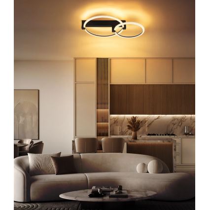 Globo - Plafonnier LED 24 W 230 V 3000 K 58 x 38 cm noir
