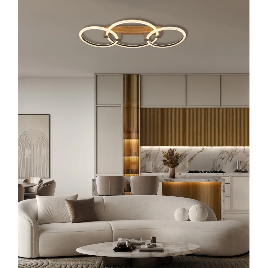 Globo - LED plafondlamp LED/40W/230V 3000K 76,1x38 cm bruin