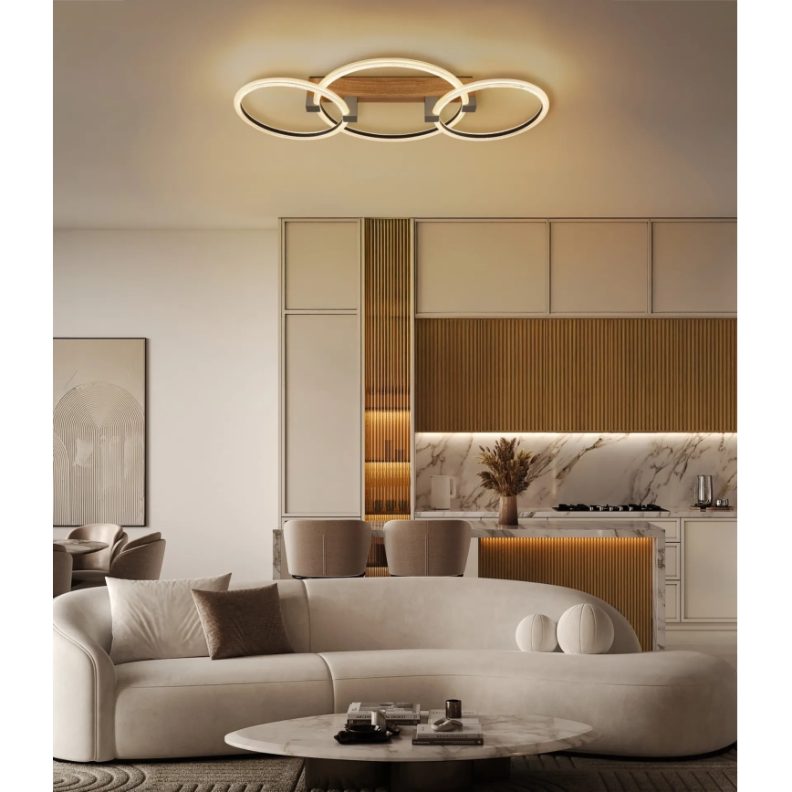 Globo - Plafonnier LED/40W/230V 3000K 76,1x38 cm marron