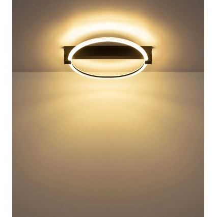 Globo - Plafonnier LED 15W/230V 3000K 41,4x38 cm noir
