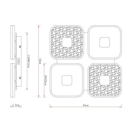 Globo - LED dimbare plafondlamp LED/55W/230V 2700-6000K 54x54 cm + afstandsbediening