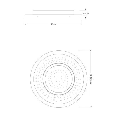 Globo - Dimbare LED Plafondlamp LED/44W/230V 2700-6000K + AB