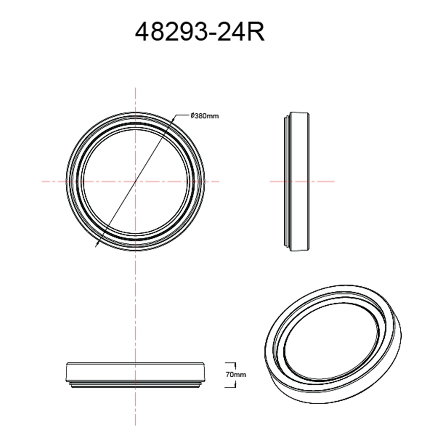 Globo - LED plafondlamp LED/24W/230V 4000K diameter 38 cm