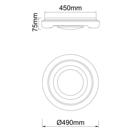 Globo 483111-40 - LED Plafondlamp RADA LED/40W/230V 2700/4200/6500K Ø 49 cm