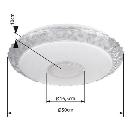 Globo - LED dimbare plafondlamp LED/40W/230V 2700-6500K Ø 50 cm Wi-Fi Tuya + afstandsbediening