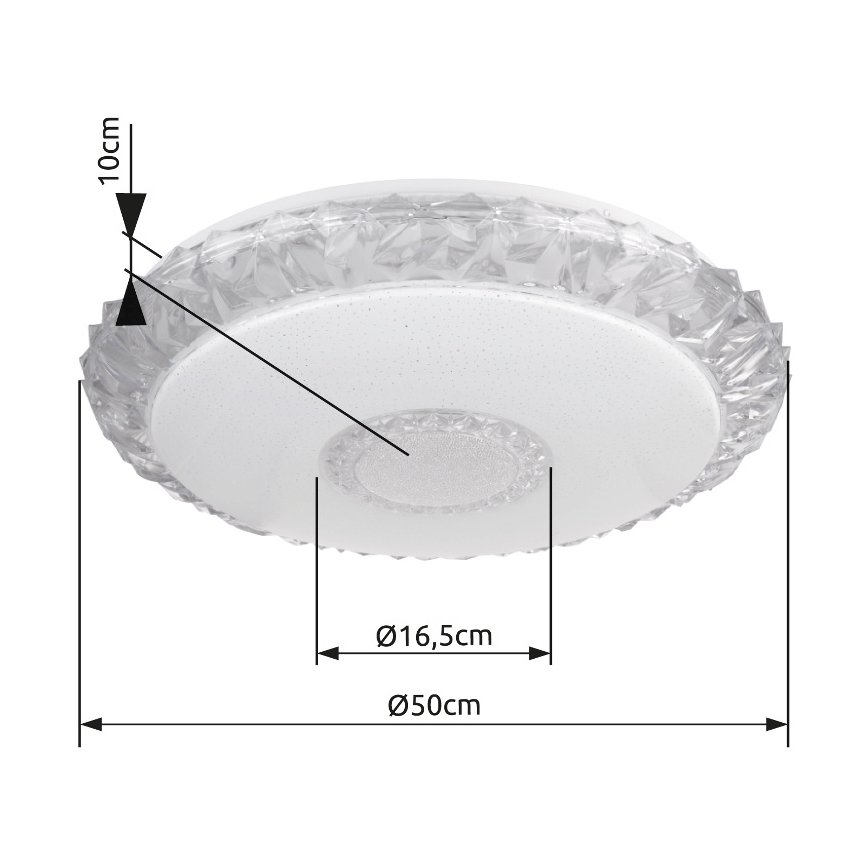 Globo - LED dimbare plafondlamp LED/40W/230V 2700-6500K Ø 50 cm Wi-Fi Tuya + afstandsbediening
