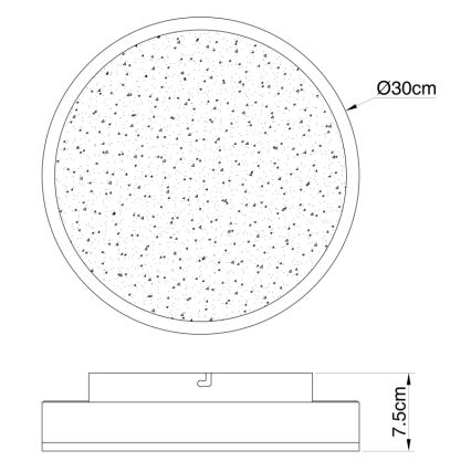 Globo - LED plafondlamp LED/24W/230V d. 30 cm zwart