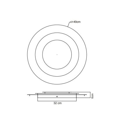 Globo - LED-plafondlamp 40W/230V 3000K Ø49 cm zilver