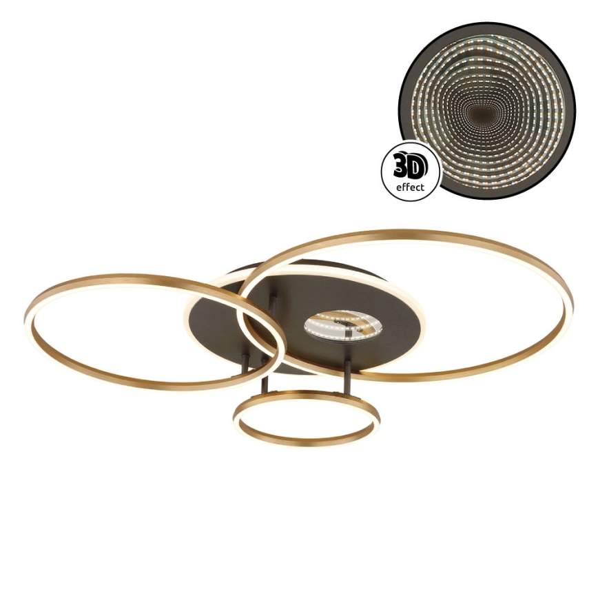 Globo - Dimbare LED plafondlamp LED/54W/230V 2700-6500K 90x70 cm antraciet/goud + afstandsbediening