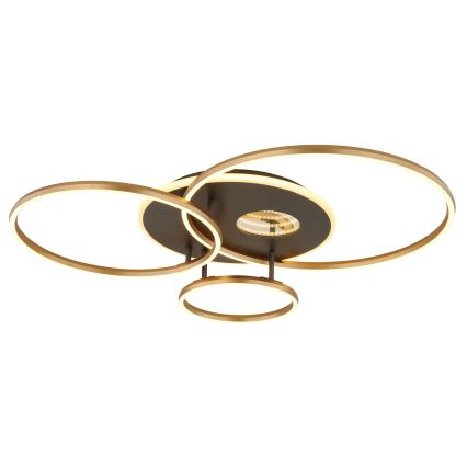 Globo - Dimbare LED plafondlamp LED/54W/230V 2700-6500K 90x70 cm antraciet/goud + afstandsbediening