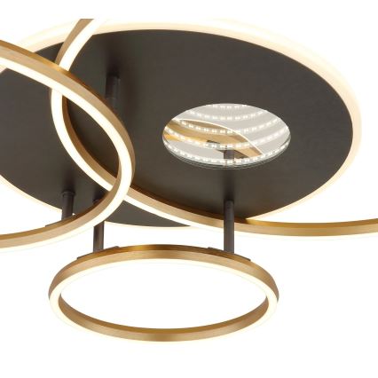 Globo - Dimbare LED plafondlamp LED/54W/230V 2700-6500K 90x70 cm antraciet/goud + afstandsbediening