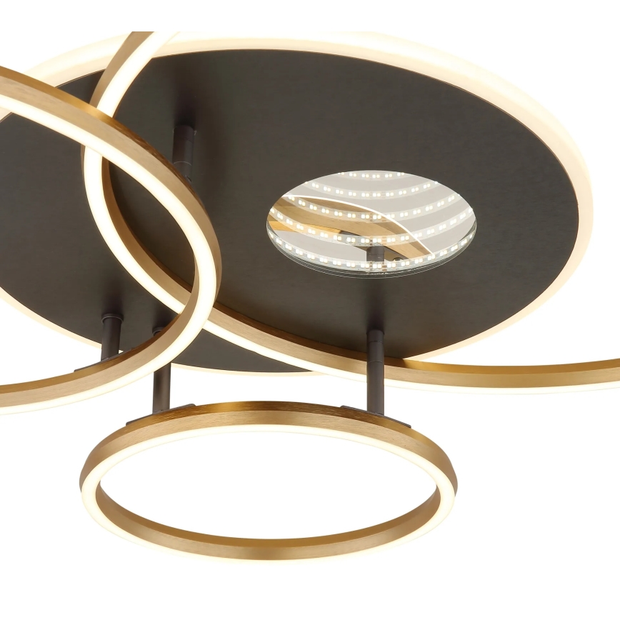 Globo - Dimbare LED plafondlamp LED/54W/230V 2700-6500K 90x70 cm antraciet/goud + afstandsbediening
