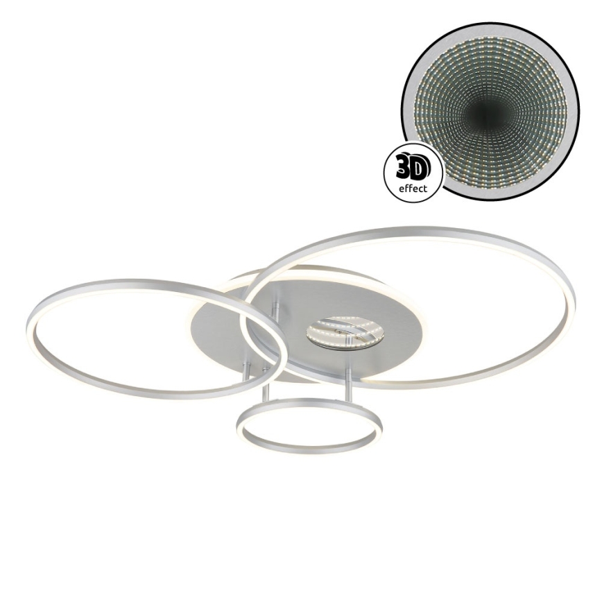 Globo - Plafonnier LED dimmable LED/54W/230V 2700-6500K 90x70 cm argenté + télécommande