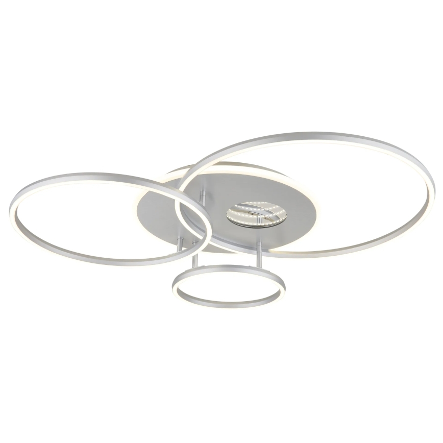 Globo - Plafonnier LED dimmable LED/54W/230V 2700-6500K 90x70 cm argenté + télécommande