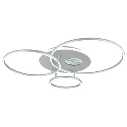 Globo - Plafonnier LED dimmable LED/54W/230V 2700-6500K 90x70 cm argenté + télécommande