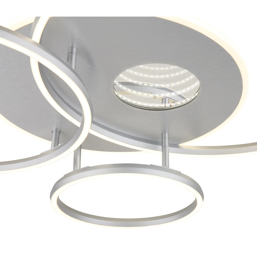 Globo - Plafonnier LED dimmable LED/54W/230V 2700-6500K 90x70 cm argenté + télécommande