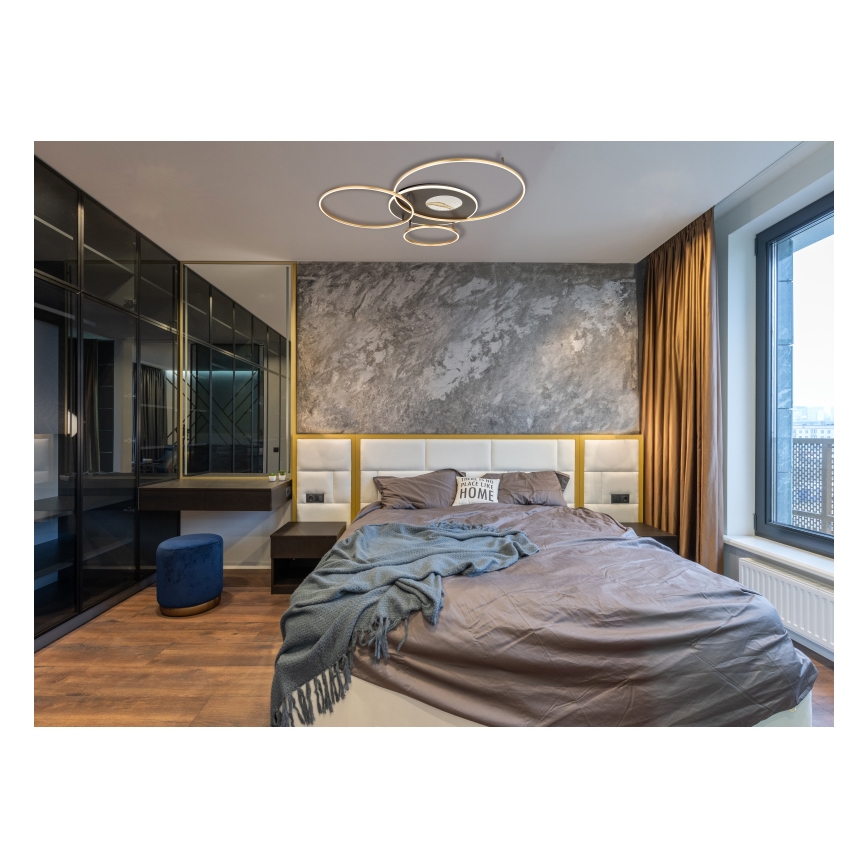 Globo - LED dimbare plafondlamp LED/70W/230V 2700-6500K goudkleurig + afstandsbediening