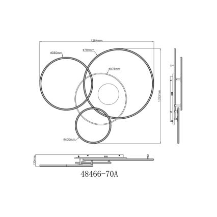 Globo - LED dimbare plafondlamp LED/70W/230V 2700-6500K mat chroom + afstandsbediening