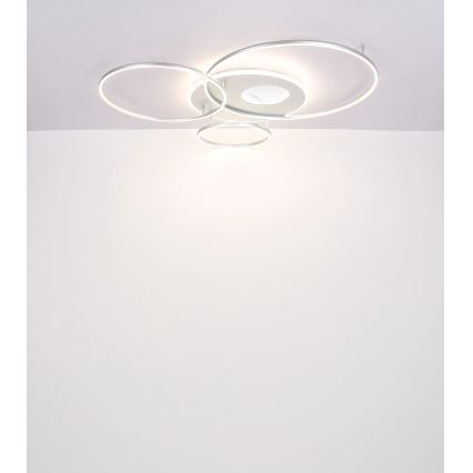 Globo – Plafonnier LED dimmable 70 W, 230 V, 2700–6500 K, Wi‑Fi Tuya, chrome mat + télécommande