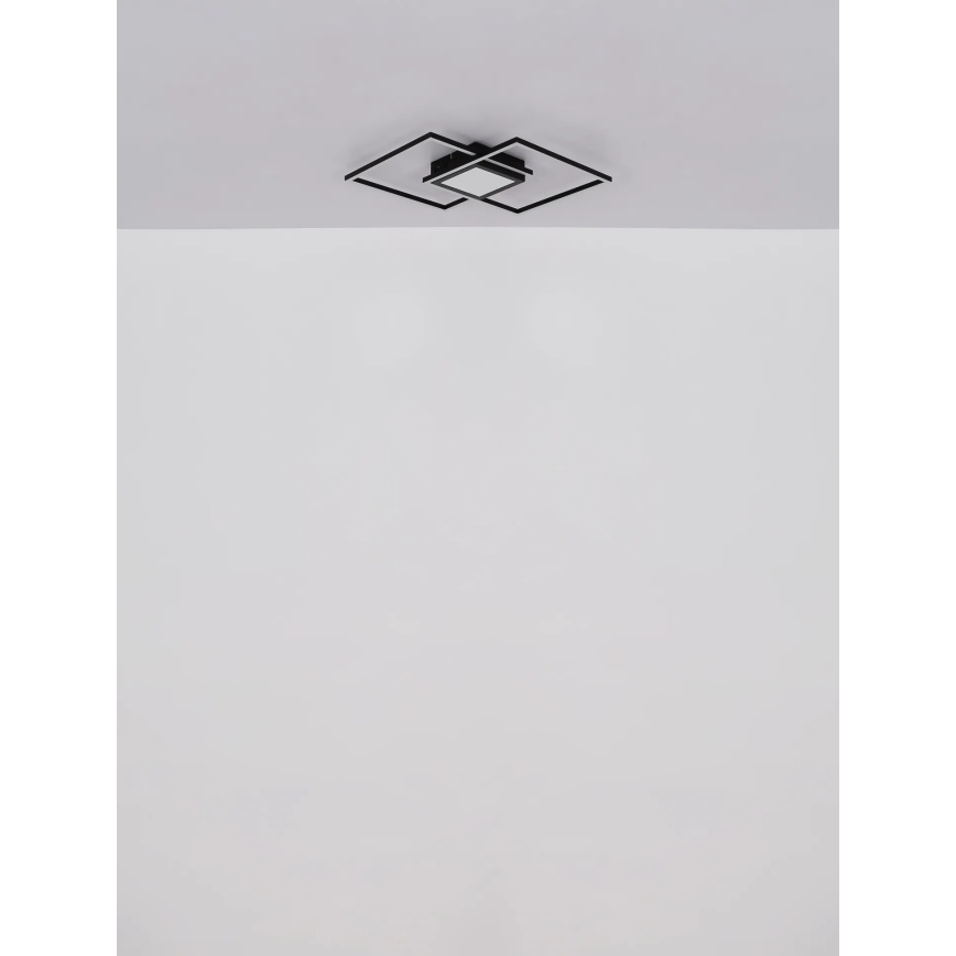 Globo - Plafonnier LED dimmable/32W/230V 2700-6500K 42,6x42,6 cm noir + télécommande