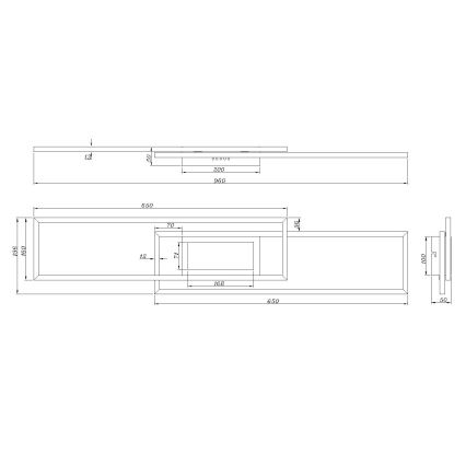Globo - Dimbare LED-plafondlamp LED/42W/230V 2700-6500K 19,6x96 cm zwart + afstandsbediening