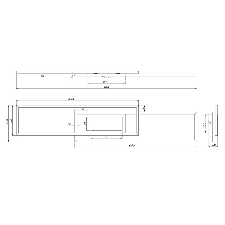Globo - Dimbare LED-plafondlamp LED/42W/230V 2700-6500K 19,6x96 cm zwart + afstandsbediening