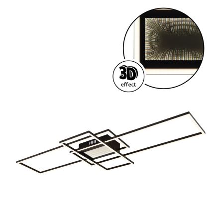 Globo - Dimbare LED-plafondlamp LED/60W/230V 2700-6500K 42x110,8 cm zwart + afstandsbediening