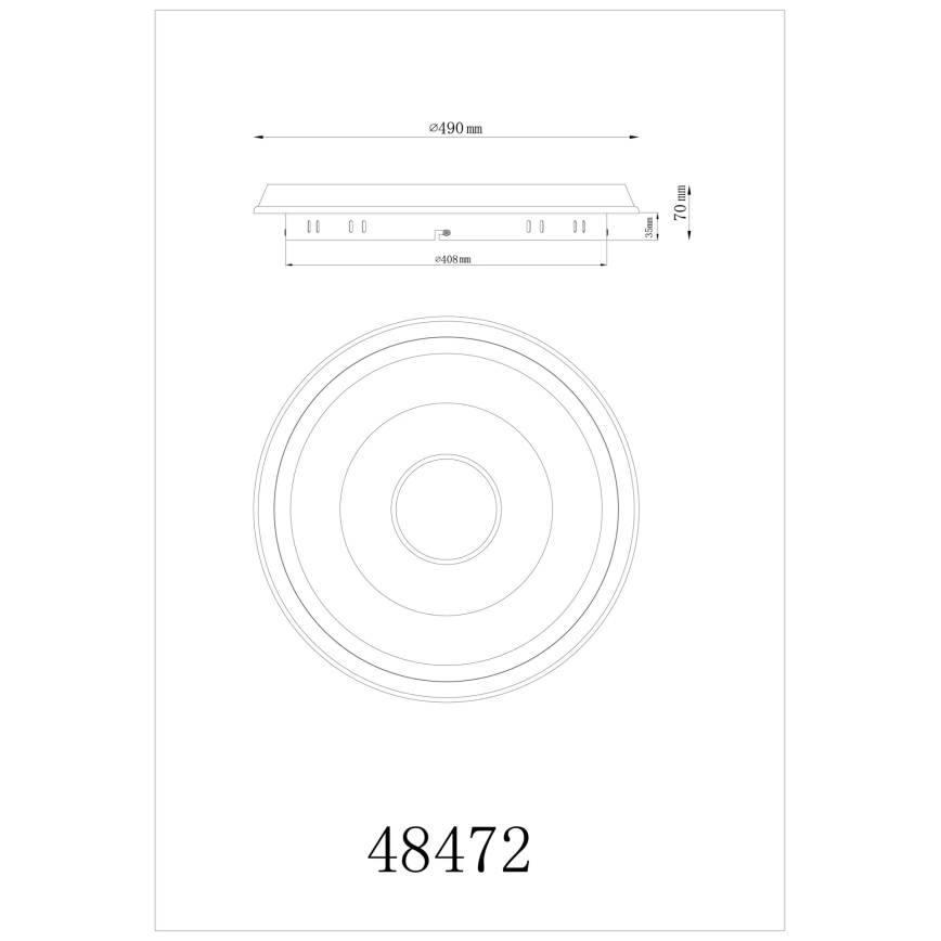 Globo - Plafonnier LED 40W/230V 2700/4000/6500K Ø 49 cm