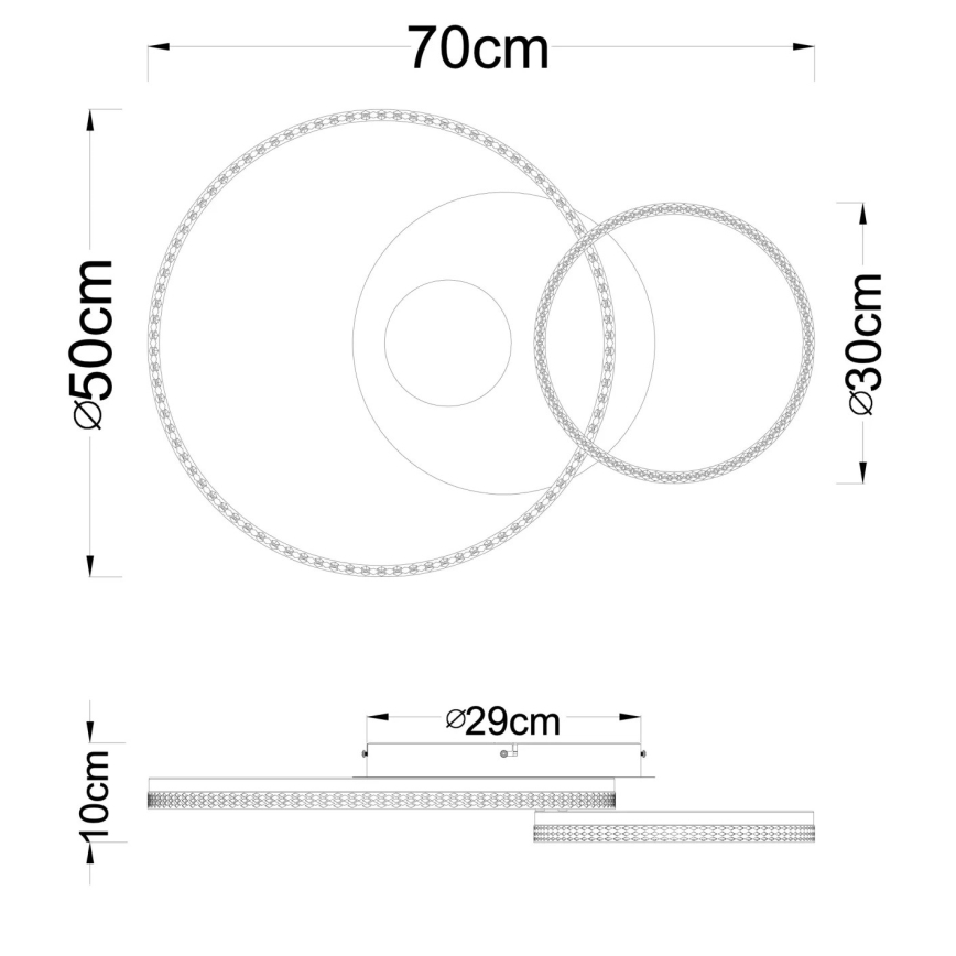 Globo - Plafonnier LED, 30W, 230V, 3000K, 70x50 cm, beige