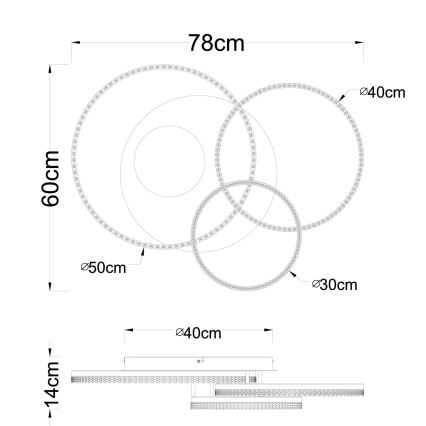 Globo - LED plafondlamp LED/40W/230V 3000K 78x60 cm beige