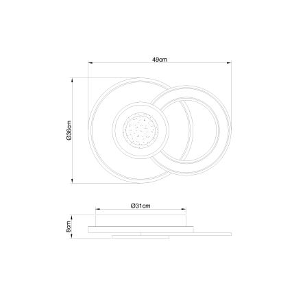 Globo - Plafonnier à intensité variable LED LED/36W/230V 2700-6000K + télécommande