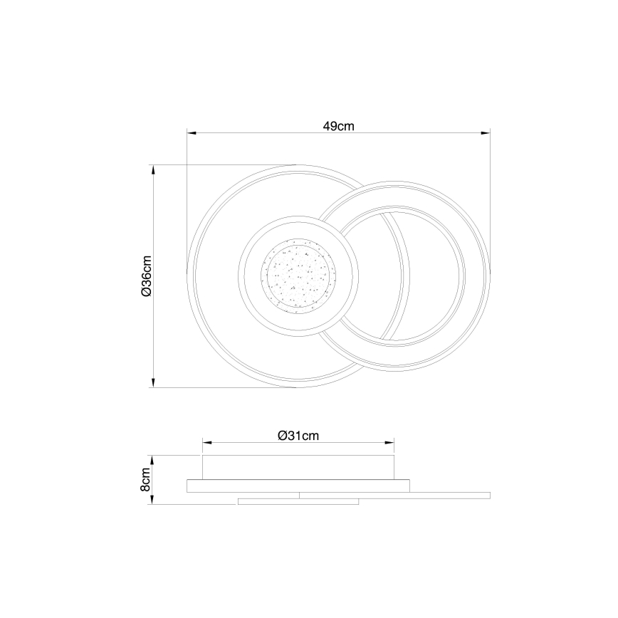 Globo - Plafonnier à intensité variable LED LED/36W/230V 2700-6000K + télécommande