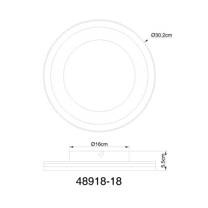 Globo - LED Plafondlamp LED/18W/230V diameter 30,2 cm