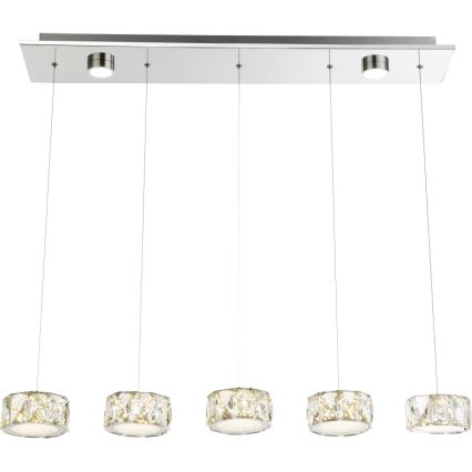Globo - LED Hanglamp aan een koord LED/52W/230V 4000K glanzend chroom/doorzichtig
