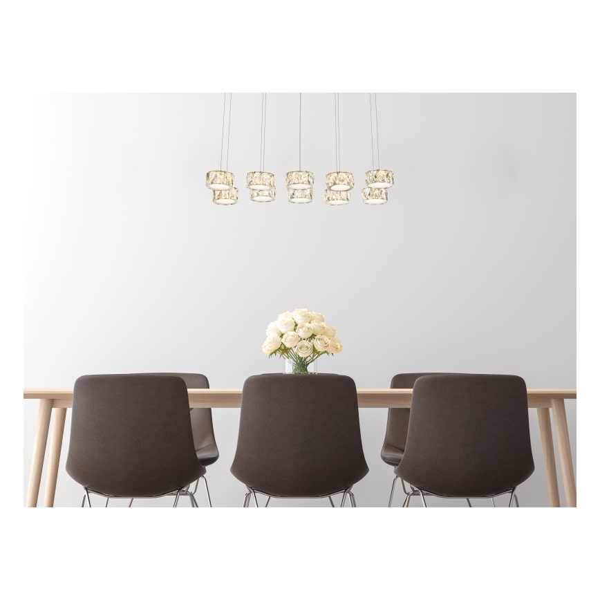 Globo - LED Hanglamp aan een koord LED/92W/230V 4000K glanzend chroom/doorzichtig