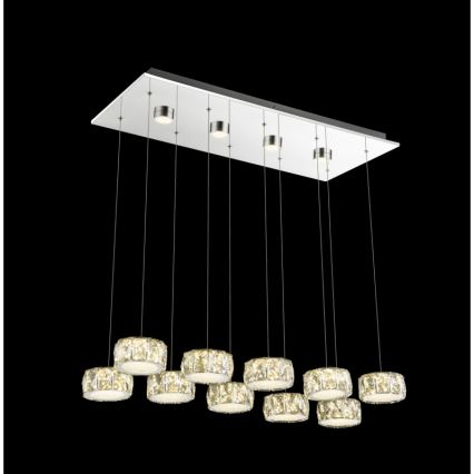 Globo - LED Hanglamp aan een koord LED/92W/230V 4000K glanzend chroom/doorzichtig