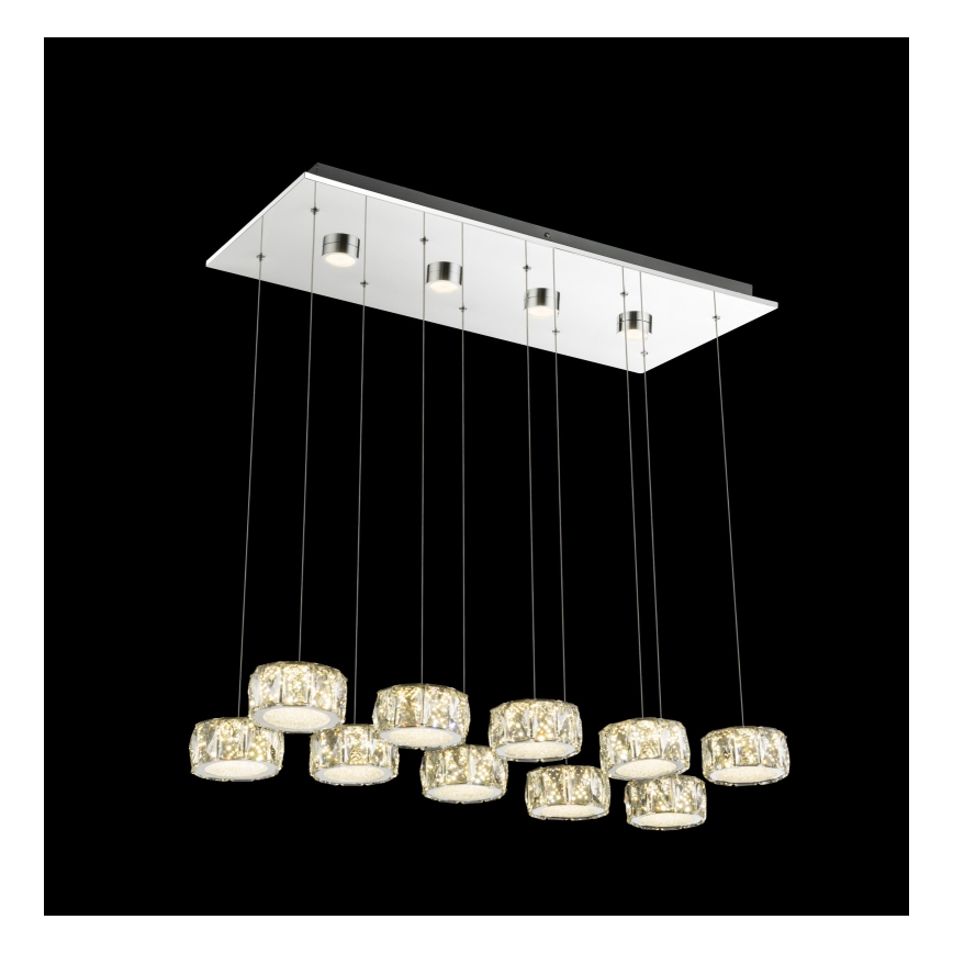 Globo - LED Hanglamp aan een koord LED/92W/230V 4000K glanzend chroom/doorzichtig