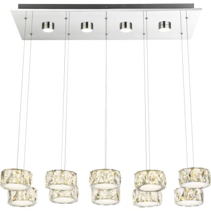 Globo - LED Hanglamp aan een koord LED/92W/230V 4000K glanzend chroom/doorzichtig