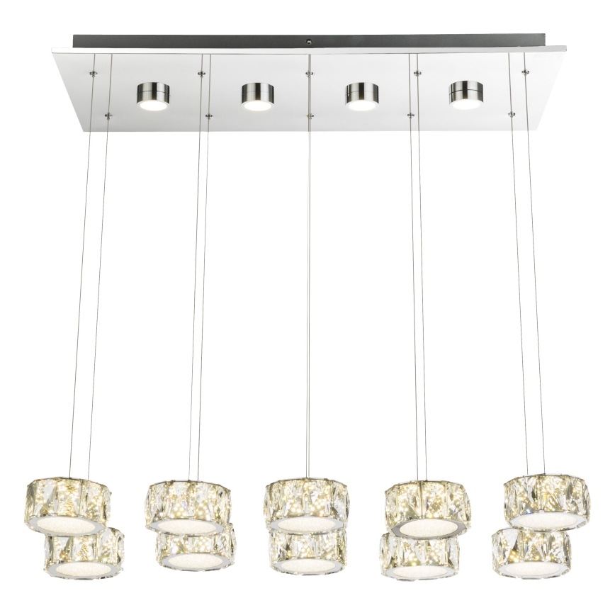Globo - LED Hanglamp aan een koord LED/92W/230V 4000K glanzend chroom/doorzichtig