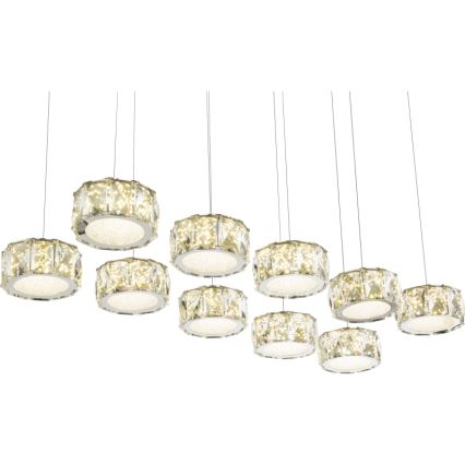 Globo - LED Hanglamp aan een koord LED/92W/230V 4000K glanzend chroom/doorzichtig