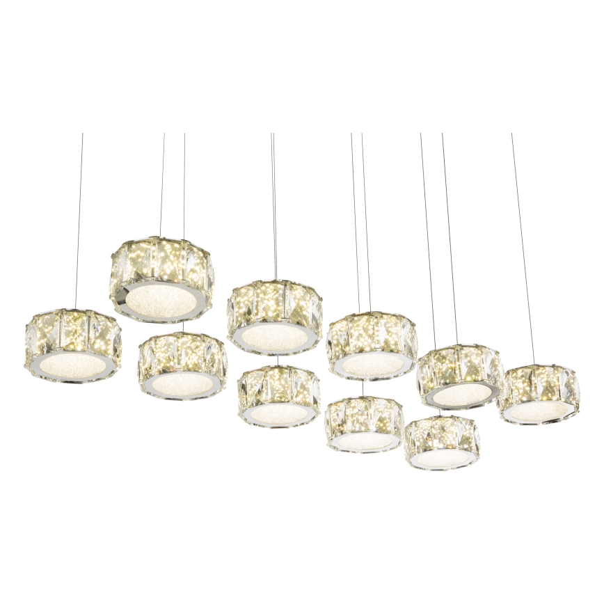 Globo - LED Hanglamp aan een koord LED/92W/230V 4000K glanzend chroom/doorzichtig
