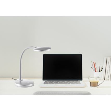 Globo - Lampe de bureau tactile flexible à intensité variable LED/4,6W/230V argentée