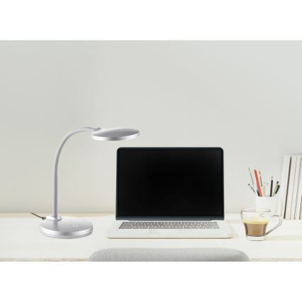 Globo - Dimbaar LED touch tafellampje LED/4W/230V zilver