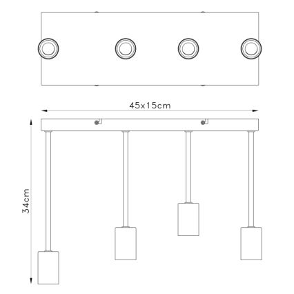 Globo - Hanglamp aan een koord 4xE27/60W/230V