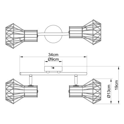 Globo - Inbouwspot 2xE27/40W/230V
