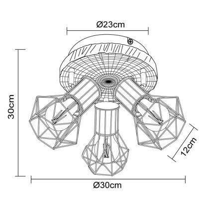 Globo - Inbouwspot 3xE27/60W/230V