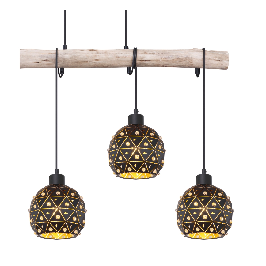 Globo 54029-4H - Hanglamp aan kabel JODIE 4xE27/40W/230V beige/zwart