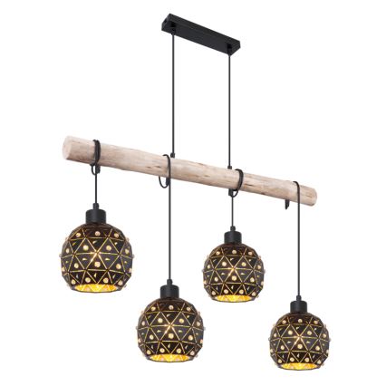 Globo 54029-4H - Suspension sur câble JODIE 4xE27/40W/230V beige/noir
