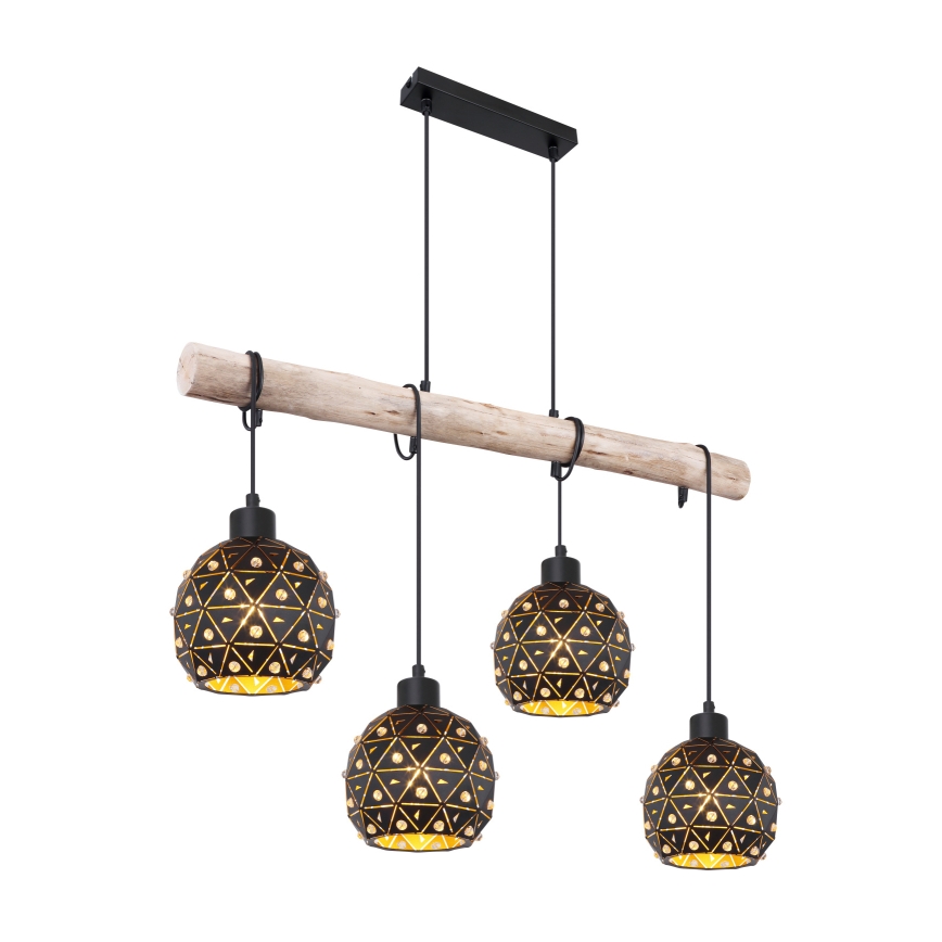 Globo 54029-4H - Suspension sur câble JODIE 4xE27/40W/230V beige/noir