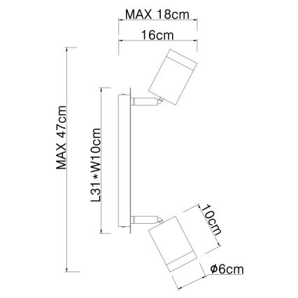 Globo - Inbouwspot 2xE27/60W/230V